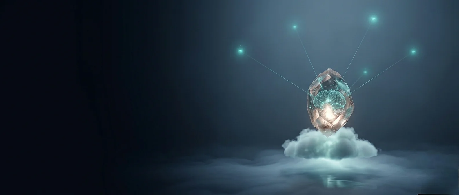 The Artemis Platform: a glowing sunstone with neural connections, representing FedRAMP and CMMC authorization at cloud speed
